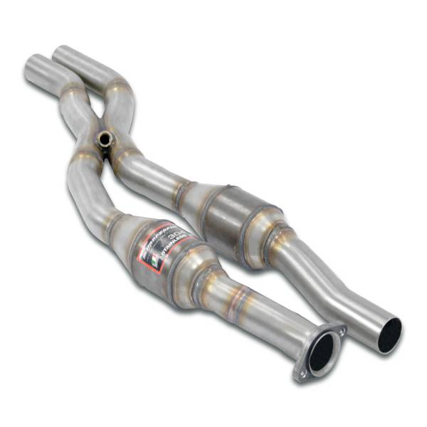 Supersprint Vorderrohr mit Sport Metallkatalysator Rechts - Links + X-Pipe passend für BMW E34 530i