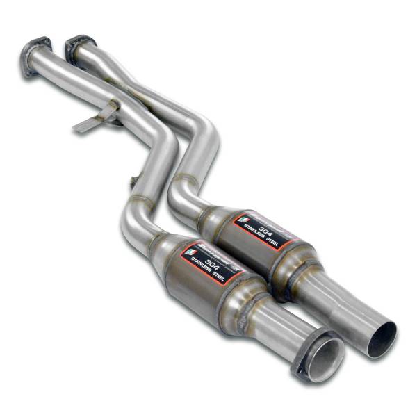 Supersprint Vorderrohr mit Sport Metallkatalysator Rechts - Links + X-Pipe passend für BMW E34 M5 UK