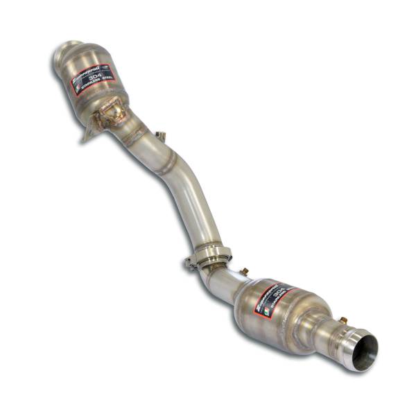 Supersprint Downpipe Rechts + doppelt Sport MetallkatalysatorMit Anschluss für Druck Sensoren passen